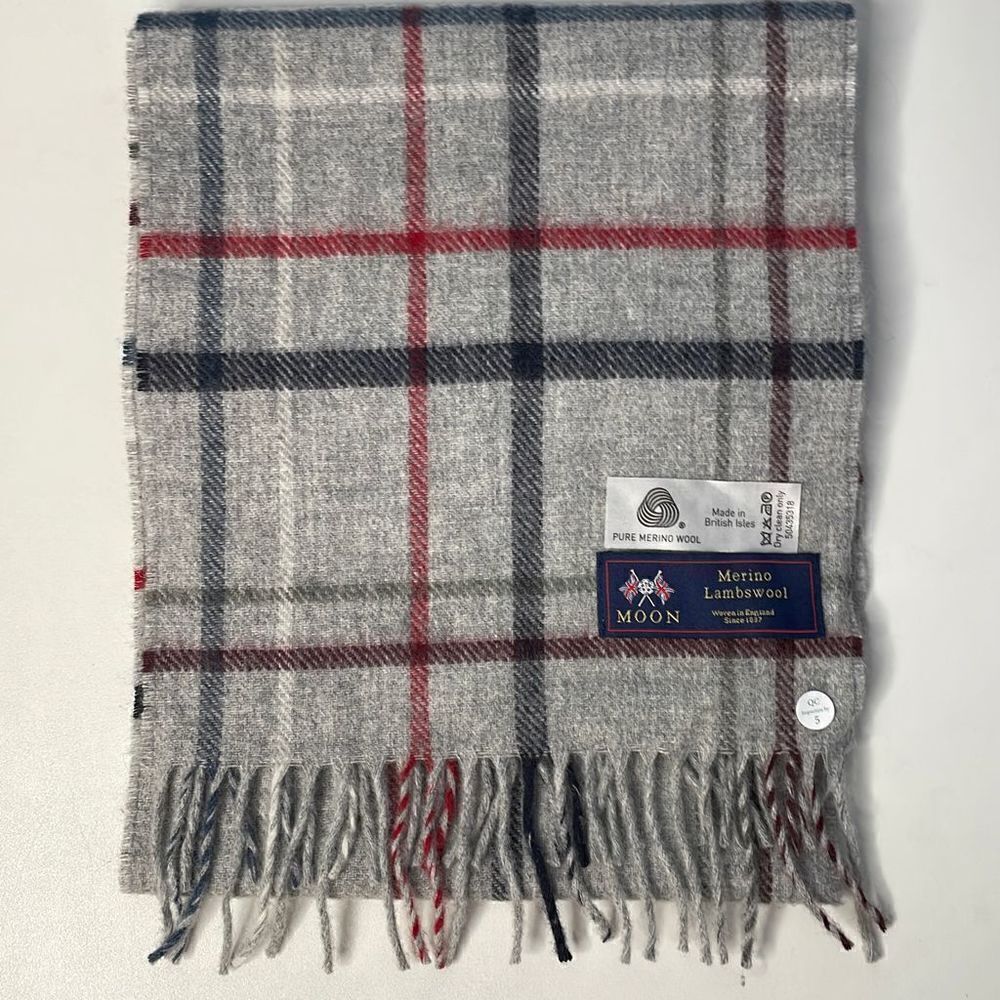 Moon Plaid Merino Lambswool Scarf England